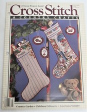 Cross Stitch Country Crafts Magazine July / August 1988 Stocking Vintage
