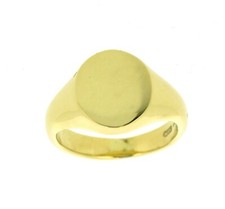 18 ct gold rings signets oval pinky size O mens ladies yellow smooth heavy 12.5g