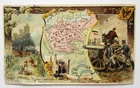 1889 German Empire Antique Map Arbuckle Trade Card Poland Russia Austro-Hungaria