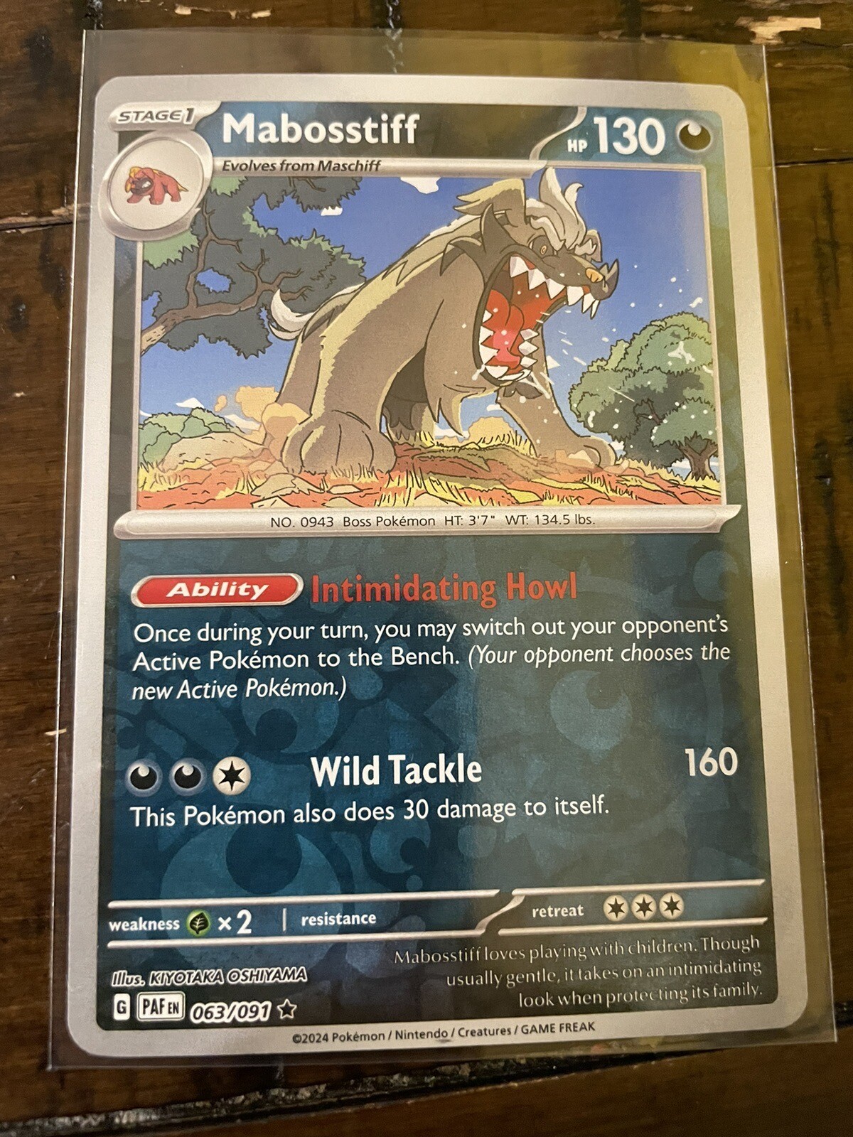 Reverse Holo Mabosstiff 063/091 Rare Paldean Fates NM