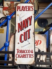 NAVY CUT TOBACCO Large Hand Painted Metal Sign 1 Of 1 Custom IN ENAMAL PAINTS