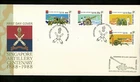 Postal History Singapore FDC #518-521 Military artillery Howitzer cannon 1988