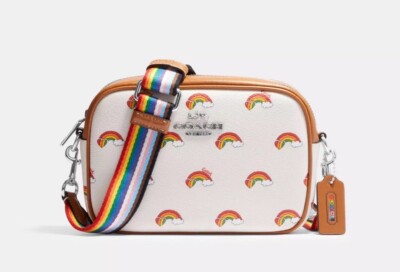NWT Coach CJ647 Mini Jamie Camera Bag Crossbody With Rainbow Print
