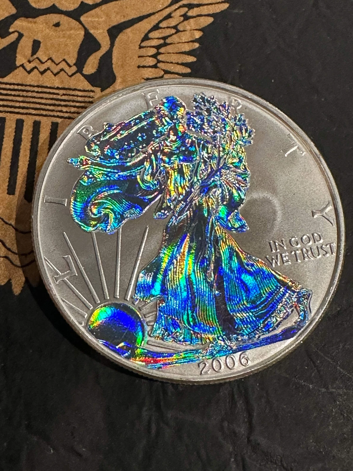 2004-Silver-Eagle-Made-To-Look-Like-A-Enhanced-Reverse-Proof