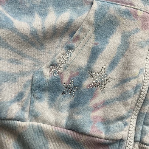 Butter Super Soft Girls Fleece Hoodie - Multi Tie Dye - Small 7 / 8 - Picture 6 of 9