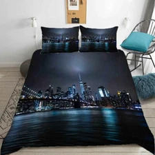 It Has A Beautiful Night View 3D Quilt Duvet Doona Cover Set Pillow case Print