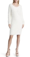 NWT OPEN EDIT Eyelash Sweater Dress In Ivory Sz SMALL Boat Neck L/S Nordstrom CC