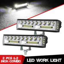 Pair 6” LED Fog Lights Dually Side Shooter Combo Offroad Driving Light Bar Pods 