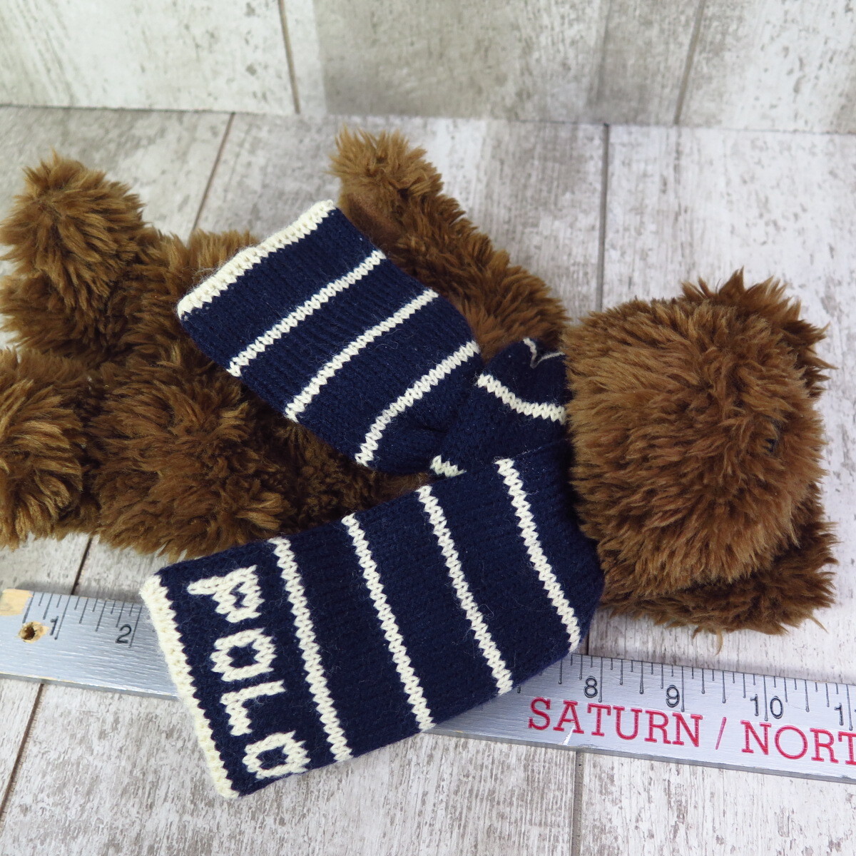 Vtg 2003 Ralph Lauren Polo Teddy Bear Blue Scarf 10