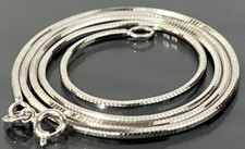9K White Gold Snake Link Chain Necklace 40.5cm Long