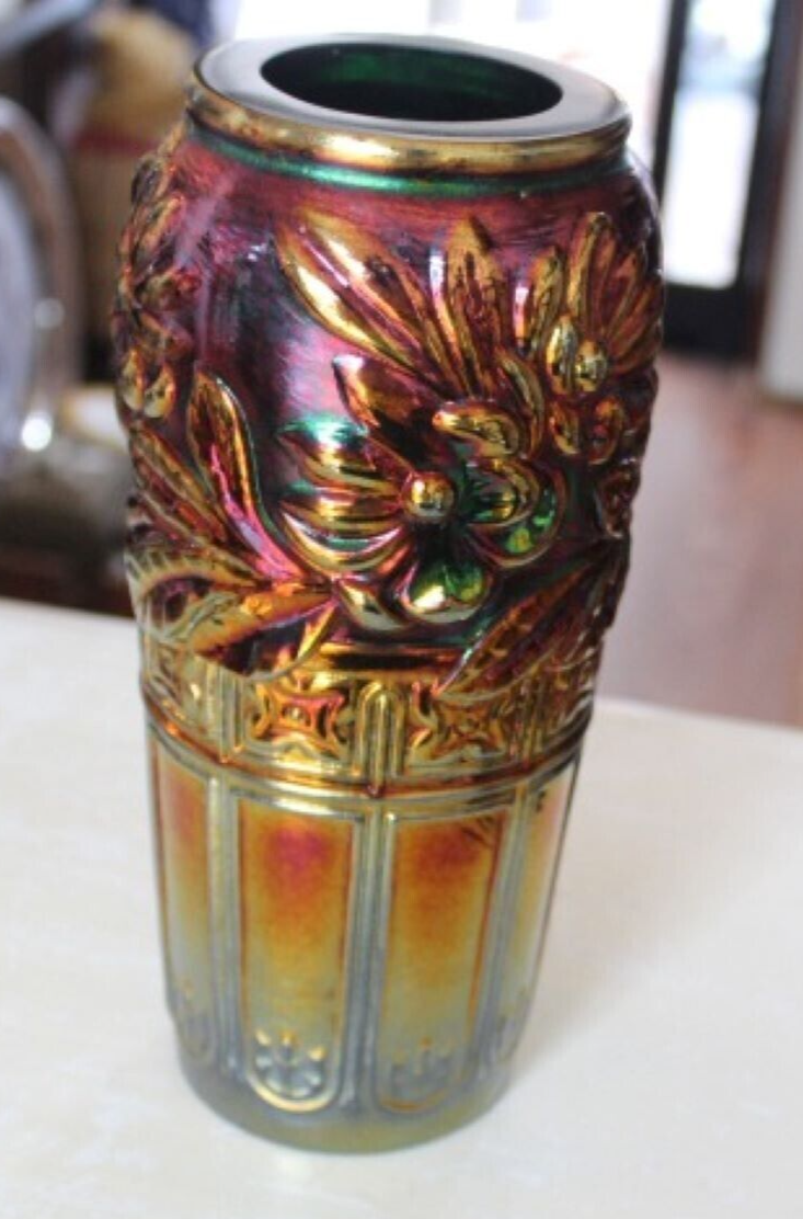 花瓶・フラワースタンド Fenton Carnival Glass Marigold Vase Fenton Carnival Glass Marigold Flower Vase Three-dimensional