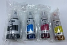 Epson 502 ecotank combo pack Black, Yellow, Magenta, Cyan 4 bottles OEM 