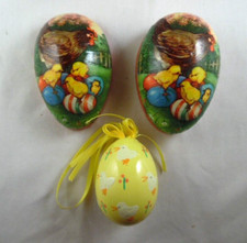 Vintage Paper Mache Easter Egg Candy Container Made In Germany W/ Extra Egg