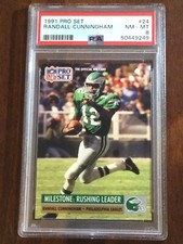 1991 “Milestone Rushing Leader” — Randall Cunningham — PSA 8 — Pop 8 (all grades