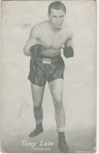 TONY ZALE  BOXING HOFer  EXHIBIT SUPPLY CO. PENNY ARCADE CARD 1934-1948