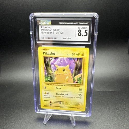 Pikachu Reverse Holo 35/108 XY Evolutions NM/Mint+ CGC 8.5 Pokemon Card 2016
