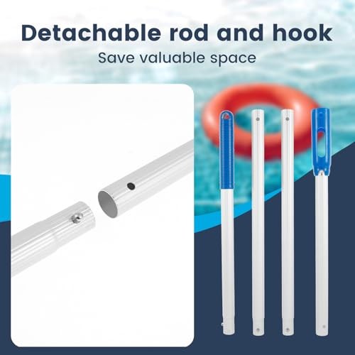 Hook for Pool Robot Removal with 60 Inch / 5 Feet Adjustable Aluminum Pole - 