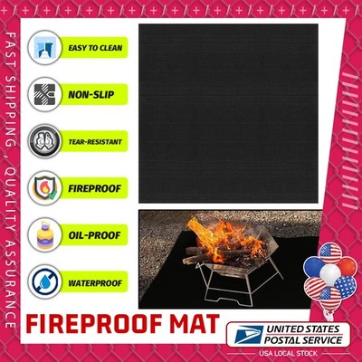 Fireproof Camping Stove Mat   7.9''x7.9'' Absorb oil and water for Fire Pit Picnic