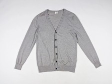 Sunspel Gray Wool V-Neck Cardigan Jumper Size M