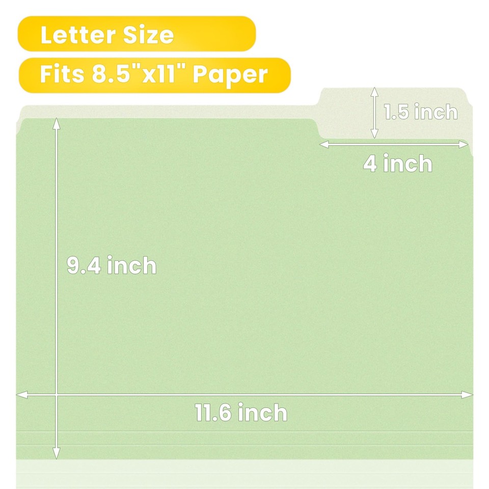 File Folders, 18 Pack Manilla Folders 8.5 x 11, Colored File Folders ...
