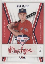 2019 Panini USA Baseball Stars & Stripes Red Ink 9/10 Max Rajcic Auto xb2