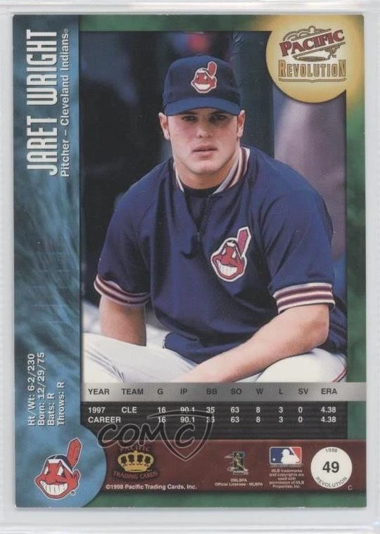 1998 Pacific Revolution Jaret Wright #49 - Image 2 of 2