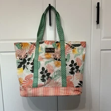 Matilda Jane Tote Green Dream Chasers Golden Island Bag Beachy Tropical Coated