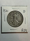 1921-D Walking Liberty Half Nice VG/F Key Date Decent Eye Appeal Nice Strike