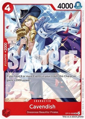 One Piece Card Game- Cavendish [(OP15-EB04) - OP15-006] NM Uncommon