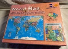 HEMISPHERES WORLD MAP JIGSAW PUZZLE 500 PIECES-24" X 36 Round World Products NEW