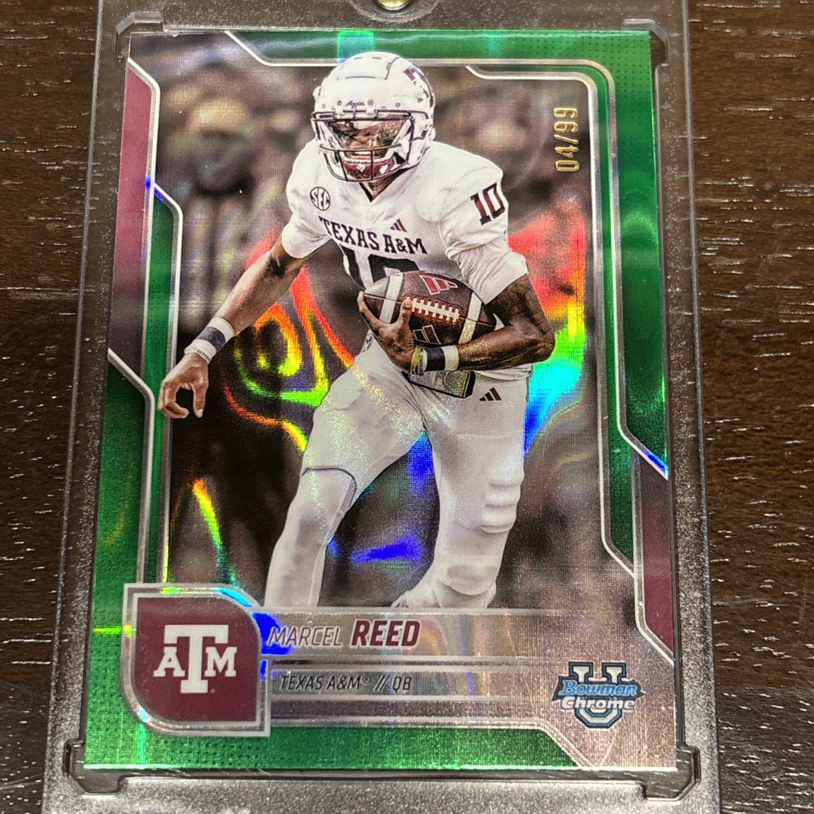 2025 Bowman University Chrome - Marcel Reed #133 Green Refractor /99 (RC)