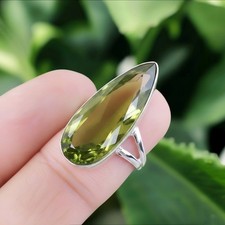 Peridot Ring 925 Sterling Silver Ring Handmade Gemstone Ring Women's Ring