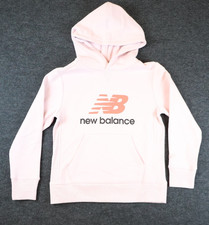 New Balance Youth Size 8 Pink Rose Sugar Fleece Pullover Hoodie Sweatshirt NWT