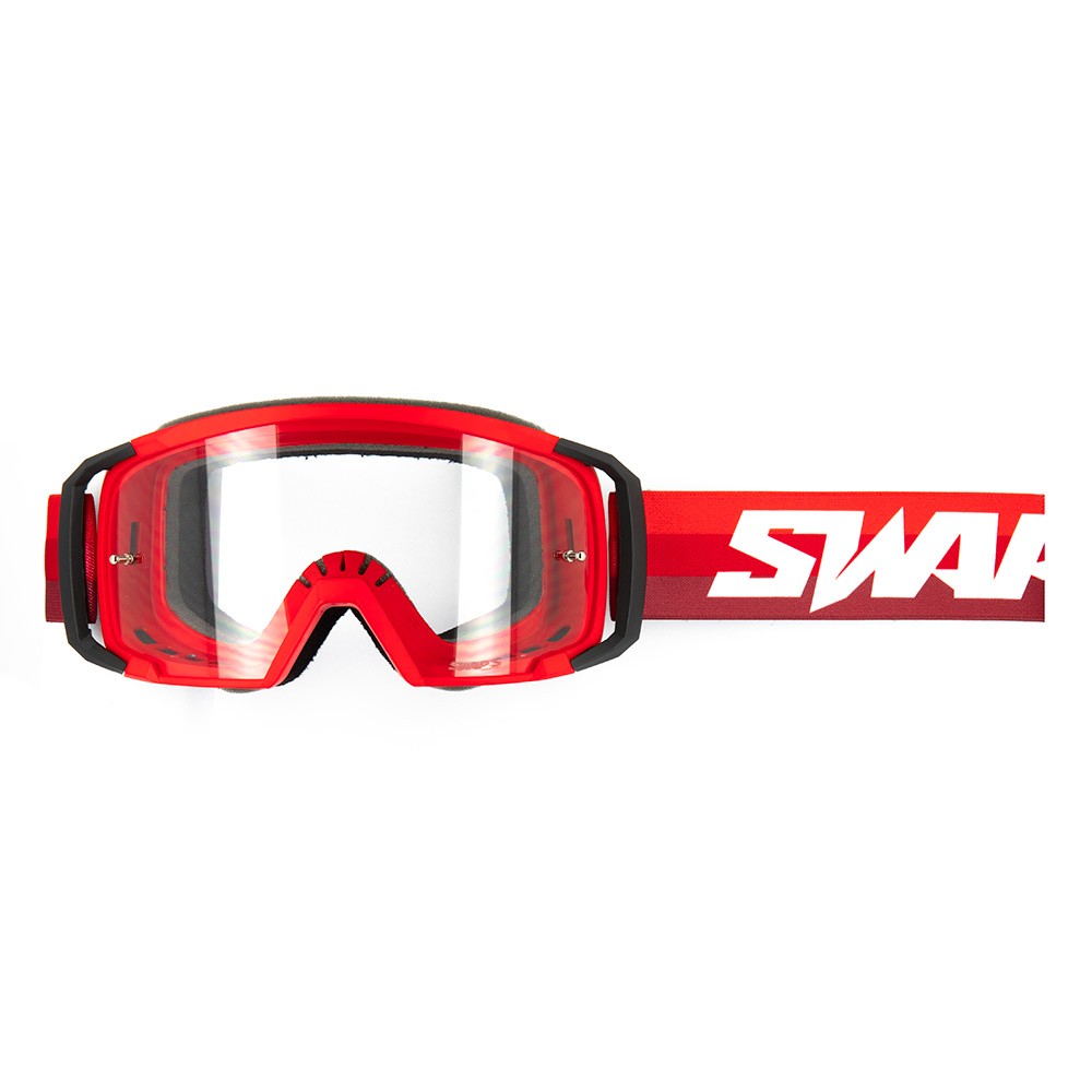 Masque cross Swaps Scrub V2 rouge avec écran transparent pour pilote adulte