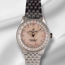 Breitling Navitimer 35mm Mother of Pearl Diamond Dial Steel Ladies Watch A17395
