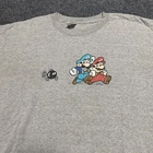 Vintage Super Mario Brothers T Shirt Mens 2XL Gray Luigi Mario Bob-omb Nintendo
