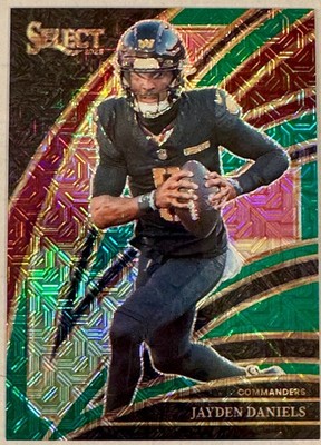 Jayden Daniels 2025 Select Club Level Green Prizm /5 5/5 Bookend