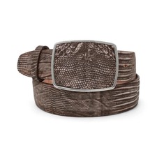 HANDMADE LOS ALTOS GENUINE DISTRESSED BROWN LIZARD TEJU WESTERN COWBOY BELT