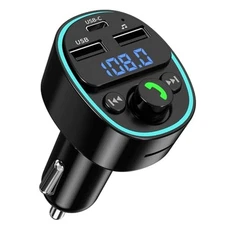 Bluetooth 5.4 FM Transmitter Car Adapter - Car Bluetooth Adapter with Fast 