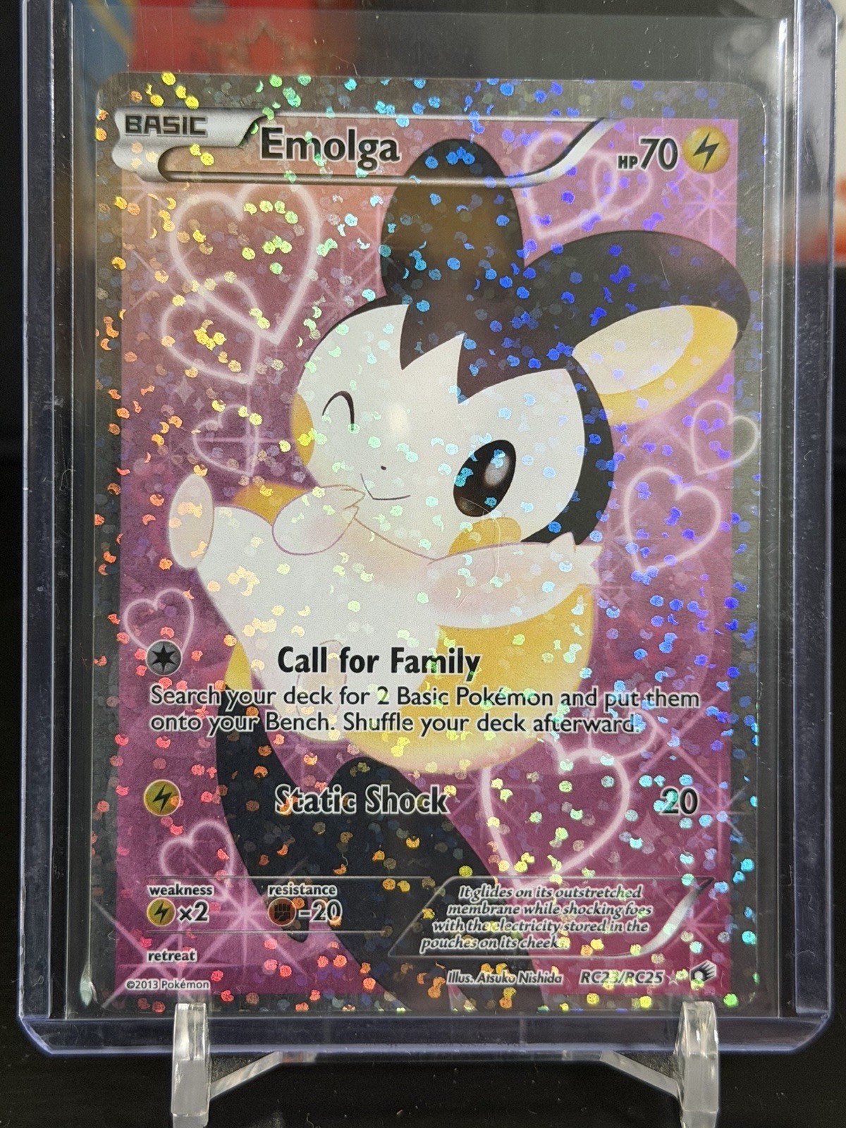 Emolga RC23/25 Full Art Rare Holo Card Legendary Treasures 2013 Pokemon TCG