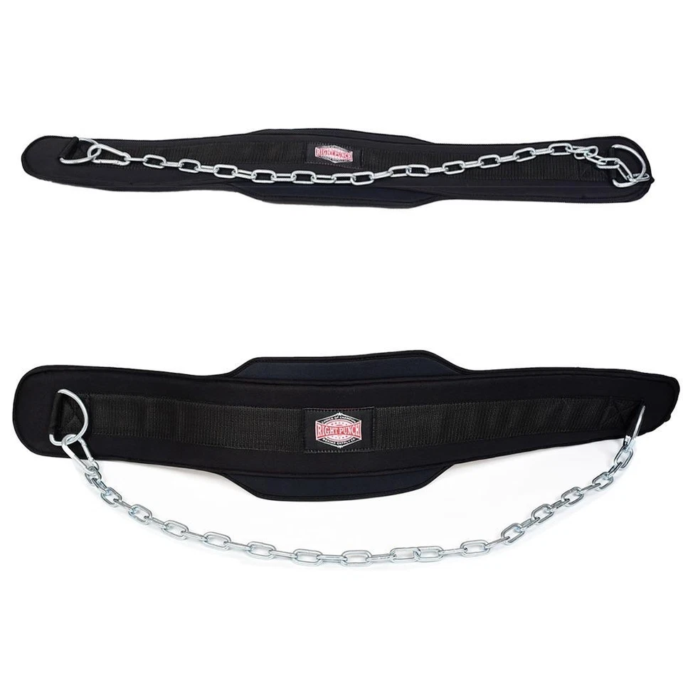 RIGHT PUNCH Advanced Dip Belt 36" with Heavy Duty Steel Chain Weight Lifting, Dips, Pullups