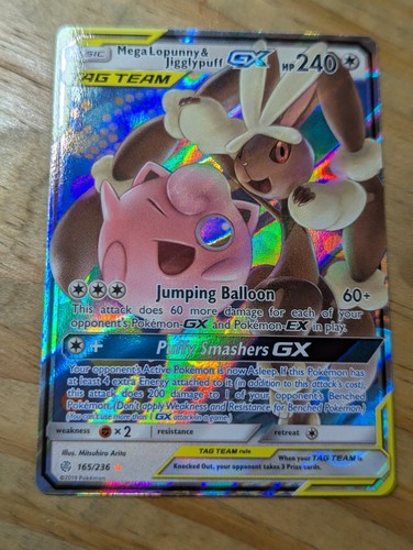 Mega Lopunny & Jigglypuff GX 165/236 Sm-Cosmic Eclipse Holo, NM