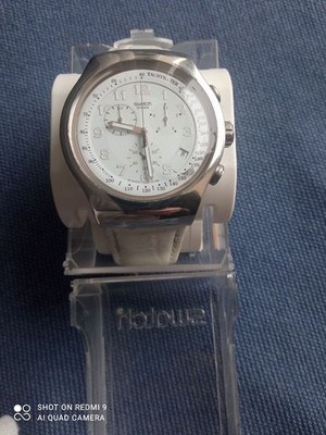 SWATCH IRONY YOS439 YOUR TURN WHITE CHRONOGRAPH WATCH WHITE DIAL