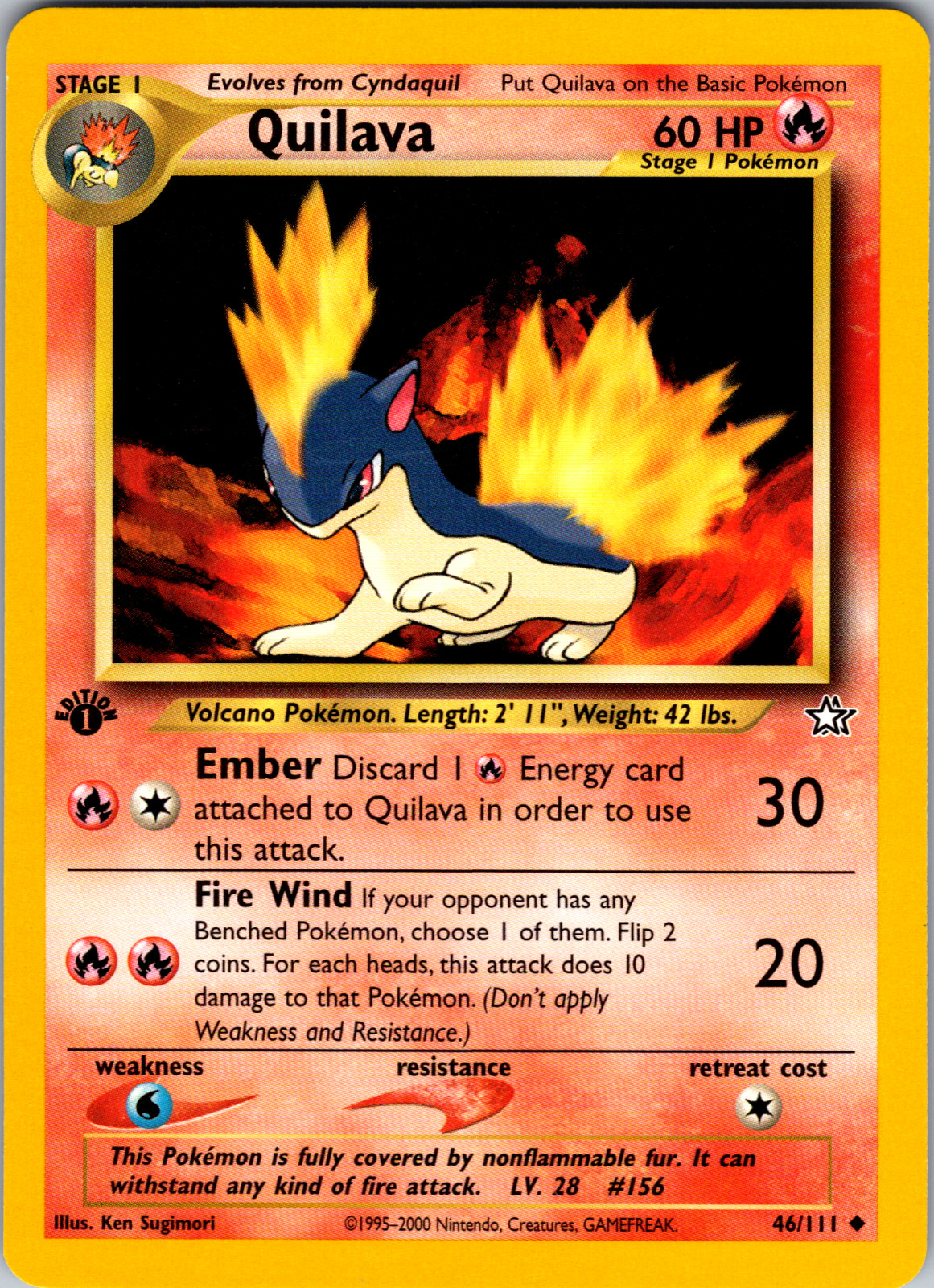 Quilava 1st Edition 46/111 N1: Neo Genesis Uncommon - NM