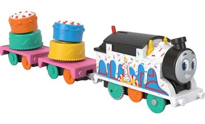Motorized Toy Train, Wobbly Cake Thomas Engine with Cargo Cars & Pieces for P...