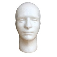 Lightweight Male Foam Mannequin Head Wig Display Stand for DIY Painting Hat Scar
