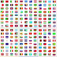 384 Pieces World Assorted Country Flag Stickers Country Decals Planner Travel Mi
