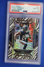 2021 Select #297 KHALIL HERBERT Zebra Prizm Rookie Card PSA GEM MT 10 RC Bears