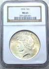1924 Peace Silver Dollar NGC MS65 Frosty Superb coin #C257B