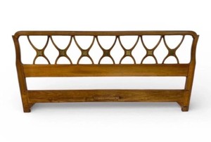 Mid-Century Italian Modern King Size Walnut Headboard